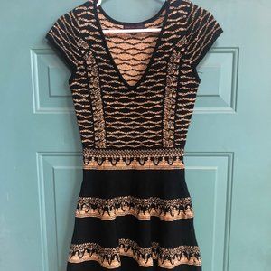 Black and Gold Embroidered Dress